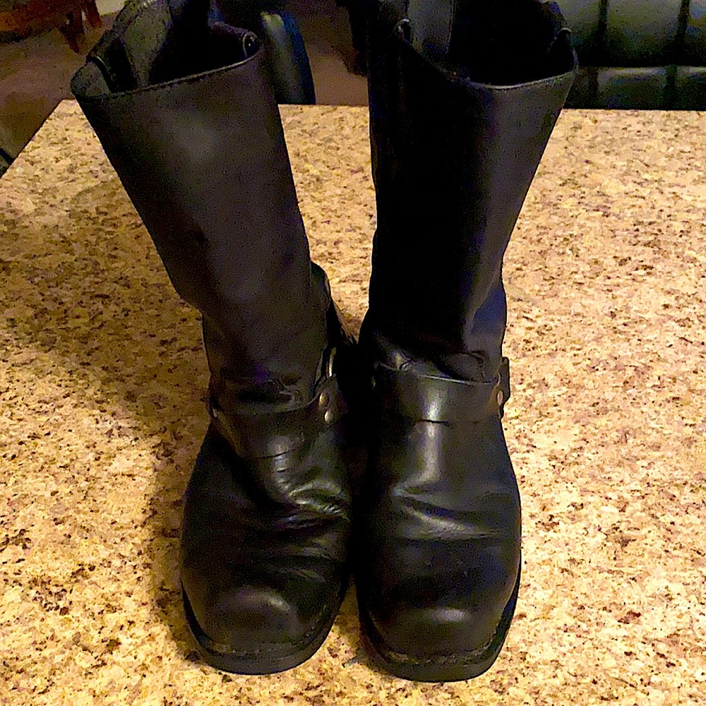Men’s Biker Boots, Black, 9.5